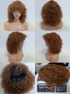 Letsfly 200% Pelucas de Cabello Humano 100% Remy Brasileño con Flequillo Ondulado de 14 Pulgadas, Sin Encaje, Pelucas Bob Rizadas al Por Mayor - Product Image 6