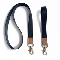 Fanhua gantungan kunci leher tali kulit, dompet kunci Kapal Pesiar dengan klip tali Lanyard lencana Id poliester tahan lama