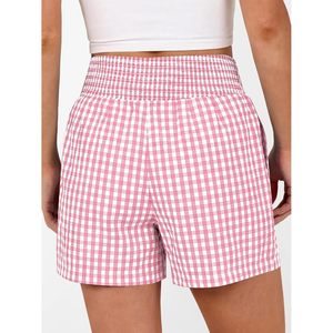 FOXA Women High Waisted <b>Gingham</b> Shorts 100% Cotton Breathable With Pockets Casual Daily Wear - Product Image 3