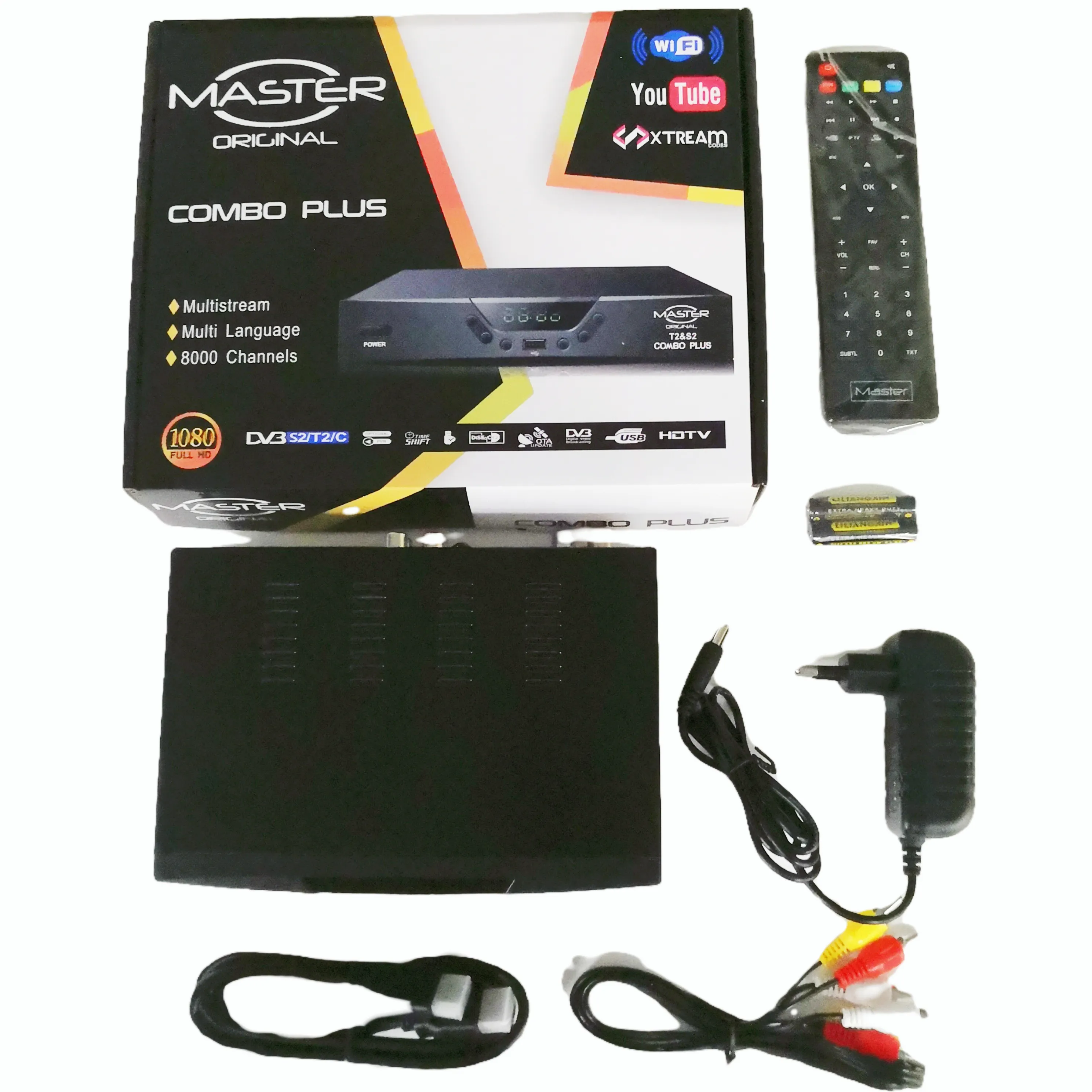 Decodificador de TVs por satélite DVB-T2 + S2 + C, receptor compatível com Cccam Mgcam, decodificador H.264 HD 1080p FTA, set top box
