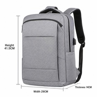 Sac à dos multifonctionnel pour ordinateur portable, imperméable, en nylon et polyester, avec fermeture éclair, USB, pour le bureau, les affaires, grande capacité, personnalisable