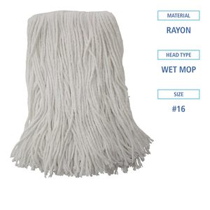 12 cabezales de mopa estándar de fibra de rayón con extremo cortado, color blanco, para Boardwalk BWK2016R - Product Image 6