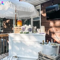 LEDA Chariot à bonbons floral blanc personnalisé en gros, prix d'usine, décoration florale, chariot à sucreries pour mariage, événement, restauration