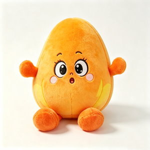 Peluche de Huevo Naranja Personalizado, Adorable y Suave, con Ojos y Extremidades Grandes, de 31cm-50cm, Almohada Unisex para Niños - Product Image 1