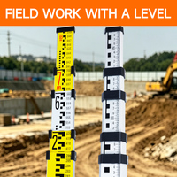 Mire de nivellement télescopique en aluminium de 8,5 m – Instrument de mesure professionnel pour les travaux de topographie sur site