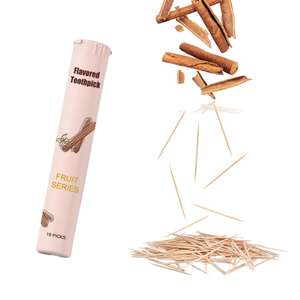 Palillos de dientes con sabor Marcas personalizadas de madera Aroma infundido Menta Canela Zahnstocher Mit Geschmack Ayuda para dejar de fumar - Product Image 3