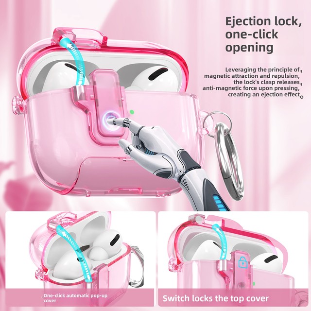 Factory Price High Quality Clear Shockproof Shell for AirPods 4 Pro 2 3rd Gen with Secure Switch Pop-up Lid Design Bulk Buy