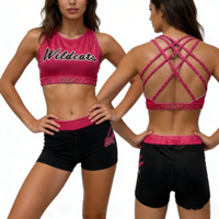 Tenue de Danse et de Cheerleading Personnalisée avec Logo Imprimé Gratuitement, Strass et Jupes pour Compétition et Entraînement