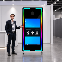 Nouvelle Cabine Photo Miroir 2026 avec Écran Tactile 43 Pouces pour Fêtes, Cabine Photo Miroir Magique Portable pour Selfies