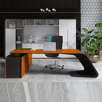 Meubles de bureau de luxe haut de gamme modernes pour dirigeants, en forme de L, meubles de bureau pour directeurs, PDG, bureau à domicile avec armoire latérale