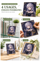 Kartu Shikishi Berlapis Emas Premium, Kartu Ilustrasi Koleksi Cetak Berkualitas untuk Kolektor Anime