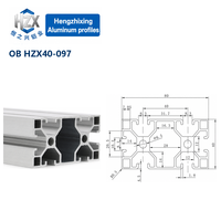 Profilé en aluminium à fente en T norme européenne 4080, extrusion 6063-T5 pour cadre de ligne d'assemblage, découpe personnalisée, usinage CNC