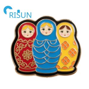 <span class=keywords><strong>Broche</strong></span> en émail personnalisée en métal, motif <span class=keywords><strong>Matriochka</strong></span> (Poupée Russe) miniature et mignonne, pour bijoux et revers de veste - Product Image 6