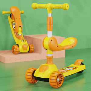 Trottinette pliable 3-en-1 pour enfants de 2 à 12 ans avec hauteur réglable pour garçons et filles - Product Image 1