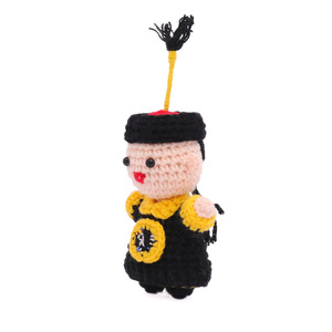 Poupée au crochet faite à la main Oncle Ying, cadeau créatif, pack d'emojis, porte-clés pour voiture, ornement de bureau, porte-clés, Oncle Ying taoïste - Product Image 1