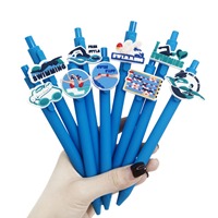 Stylo bille en PVC souple à thème aquatique Kawaii avec logo personnalisé, stylo promotionnel fantaisie OEM, MOQ 100 pièces