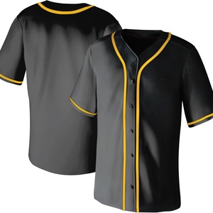 Chemises pour hommes à manches courtes, style hip-hop, sport, décontractées, boutonnées, uniformes, hip pop, hipster, maillots de baseball vierges - Product Image 3