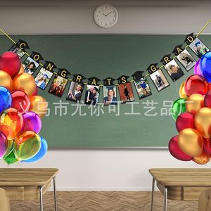 Graduation Photo <b>Banner</b> Letter Flag Black Diy Customized Party Decoration For Graduation Celebration - Product Image 4