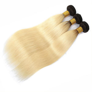 Perruque à fermeture en cheveux vierges Remy malaisiens 100% naturels, qualité usine, à <span class=keywords><strong>prix</strong></span> abordable, avec cuticules alignées, double trame, blond 1B/613 - Product Image 4