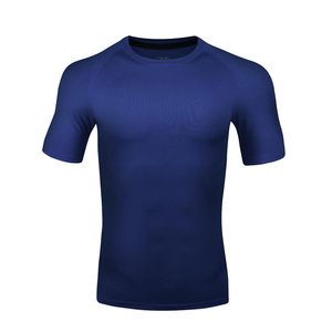 Hot Muscle Sports Running T-shirts Curve Hem Quick Dry Breathable Workout Nylon Mesh <b>Men</b> T-shirt Gym Wear - Product Image 3