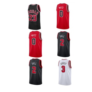 Nuevas Camisetas <span class=keywords><strong>de</strong></span> Baloncesto <span class=keywords><strong>de</strong></span> Alta Calidad <span class=keywords><strong>de</strong></span> <span class=keywords><strong>Chicago</strong></span>, Logotipo Cosido, <span class=keywords><strong>Camiseta</strong></span> Bordada, Camisetas Personalizadas con Logotipo - Product Image 1