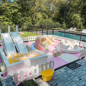 Juegos de Esponja de Alta Densidad para Niños, de Lujo, en Rosa y Blanco, para Interiores, Alquiler de Equipos de Juego Suave, Piscina de Pelotas para Niños Pequeños - Product Image 3