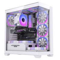 Boîtier PC Gamer LOVINGCOOL à Effet Visuel Superbe, Châssis de Bureau pour Ordinateur ATX M-ATX Mini ITX, Tour Moyenne pour PC Gamer