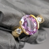 Bague de mode Good Century en or 14 carats avec diamant violet ovale de laboratoire, sertissage griffe vintage, pour usage quotidien, cadeau