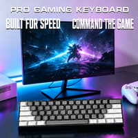 Mini clavier de jeu 60 %, clavier mécanique ultra-compact 61 touches rétroéclairé RVB, étanche, pour ordinateur de bureau et PC