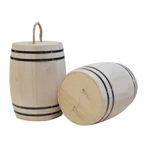 Wood Barrel Hot Sale Customized Shape Color Logo Wooden Coffee Barrel With Lid