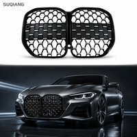 Grille G22 Gloss Black Silver Dot Mesh dengan Lubang Sensor PDC + Kamera, Garansi 6 Bulan untuk BMW Seri 4