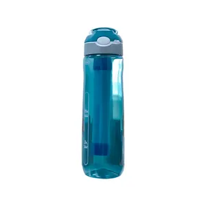 Filterwell Sports Hiking Camping Portable Water Filtration Purifier Water Plastic Filter Bottle With Life Water Straw