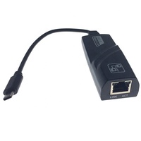 Adaptador USB 3,1 tipo C a RJ45 Gigabit Ethernet Tarjeta de red LAN con cable de 1000Mbps para computadora portátil/escritorio