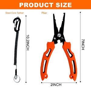 Pince <span class=keywords><strong>de</strong></span> pêche en acier inoxydable Beyond Fishing QuickRig 7 pouces, jaune - Product Image 1