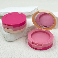 Nouveau conteneur de boîte de poudre Blush à couverture rabattable Double couche avec palette de fard à paupières miroir boîtes vides matériel d'emballage cosmétique