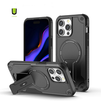 2024 nouveau support PC TPU couverture arrière blindé Portable support coques de téléphone pour iPhone étui magnétique pour iPhone 15 Pro Max couverture