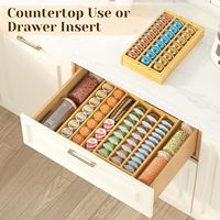Bambus K-Tasse Kaffee pad Lagerung Organizer Rack Stehende Art Installation Langlebige Holz Pod Schubladen halter