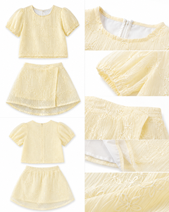 ชุดเด็กผู้หญิงลายดอกไม้สุดน่ารักพร้อมแขนพองสำหรับฤดูร้อน - Product Image 4
