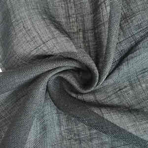 Tela de cortina transparente de poliéster 100% con aspecto de lino, precio barato para sala de estar, - Product Image 6
