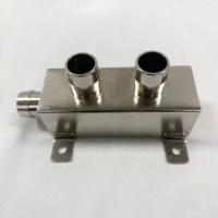 Bloc de refroidissement d'eau en acier inoxydable SS316 anti-corrosion à 4 sorties pour serveur, CPU, GPU, alimentation électrique, nouvelle énergie, stockage d'énergie