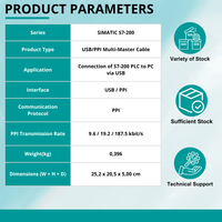 6ES7901-3DB30-0XA0 SIMATIC S7-200 Kabel USB/PPI 187.5kbps untuk Pemeliharaan Pemrograman PLC