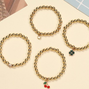 <span class=keywords><strong>Bracciale</strong></span> in <span class=keywords><strong>oro</strong></span> europeo e americano impilato con perla in metallo ciliegio texture regalo braccialetto di amicizia adatto a bambine - Product Image 3