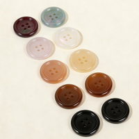 Kancing Resin Cangkang Imitasi Bulat Berwarna-warni Mengkilap 2 Lubang 4 Lubang 14L 16L 18L 20L 24L 28L 32L untuk Kemeja