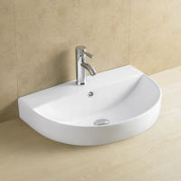 Vanité de luxe Simple Table mur en céramique salle de bains vase évier lavabo en céramique lavabo à main lavabo