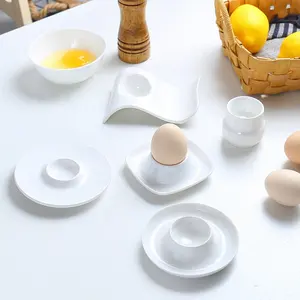 Porte-œufs en céramique, 20 pièces, supports pour œufs durs en porcelaine, forme carrée sans danger