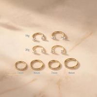 Cincin Hidung Titanium Zirkon F136 Grosir dengan Set Klip Pengunci Anti Selip Empat Cakar