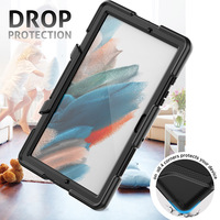 Hibrid ağır silikon defender Samsung kılıfı Galaxy Tab A8 10.5 inç 2021 X200 X205 için ekran koruyucu dahili