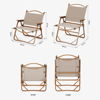 Chaise pliante légère d'extérieur, chaise de jardin pliable, chaise de plage Kermit, chaise de camping portable en bois massif