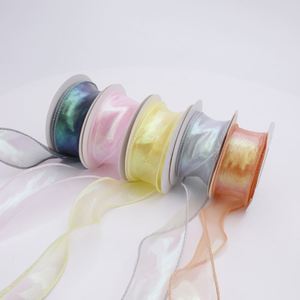 Tulle irisé en queue de poisson en gros pour la décoration de gâteaux/bouquets de Noël, ruban à paillettes pour boîtes cadeaux, fleurs fraîches et projets DIY - Product Image 4