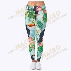 Pantalones de Yoga Deportivos de Cintura Alta con Estampado Personalizado por Transferencia de Calor, Elásticos, de Spandex Reciclado y Poliéster, Anti-UV - Product Image 1